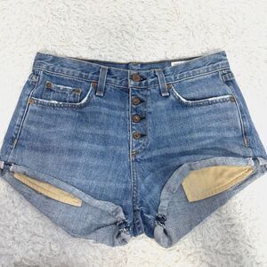 Rag & Bone Jean Women's Mid-Rise Button-Fly Denim Shorts Size 26 Casual
